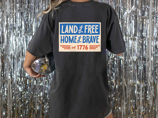 Land of the free home of the brave patch